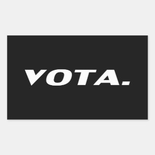 Vota vote in Spanish black white modern political Rectangular Sticker
