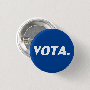 Vota vote in Spanish blue and white modern 3 Cm Round Badge