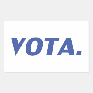 Vota vote in Spanish blue white modern political Rectangular Sticker