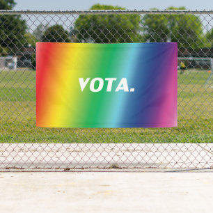vota vote in Spanish rainbow colours gay pride lgb Banner