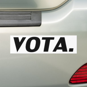 Vota vote in Spanish white black modern political  Bumper Sticker