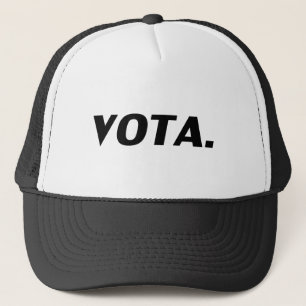 Vota vote in Spanish white black modern political Trucker Hat