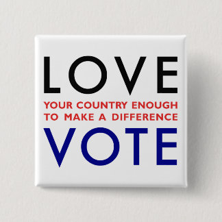 Vote! 15 Cm Square Badge