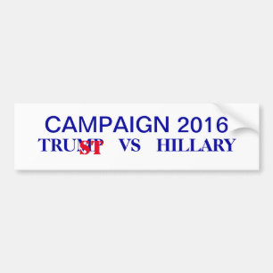 Vote 2016 Trump vs Hillary Election Campaign Bumper Sticker
