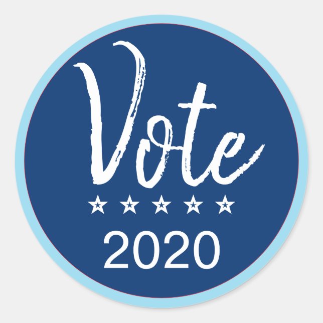 Vote 2020 Election Five Stars Classic Round Sticker (Front)