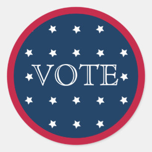 Vote 2020 Elegant Red White and Blue Classic Round Sticker