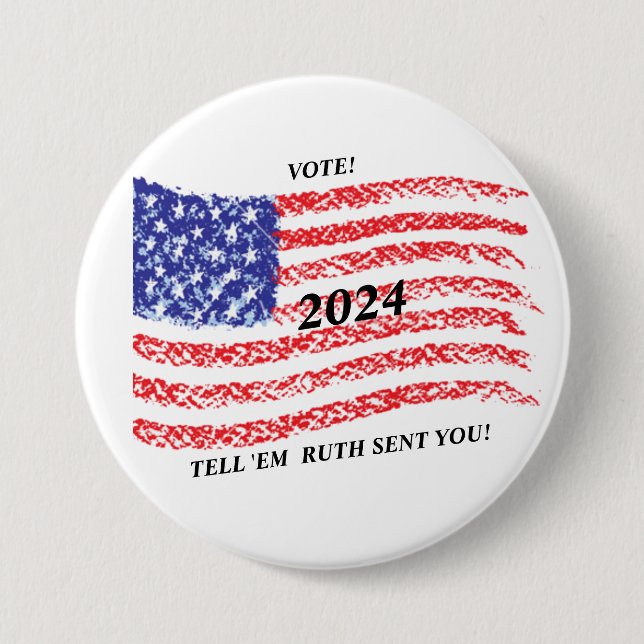 Vote 2024 7.5 cm round badge (Front)