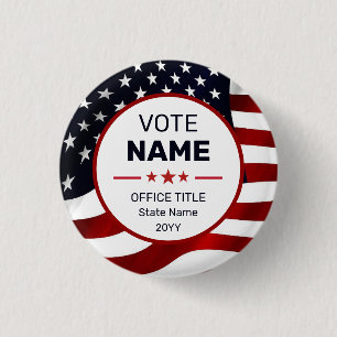 Vote 2024 US Flag Custom Campaign Button