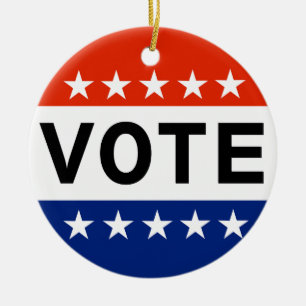 Vote 2026 Midterm Election Ceramic Tree Decoration