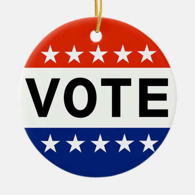 Vote 2026 Midterm Election Ceramic Tree Decoration (Front)