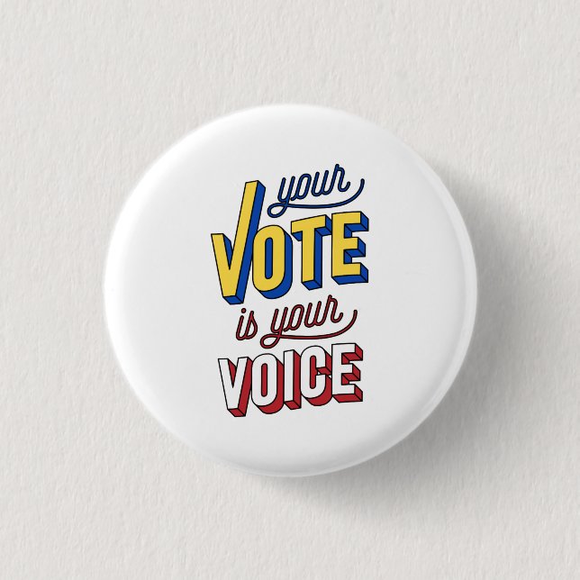 Vote 3 Cm Round Badge (Front)