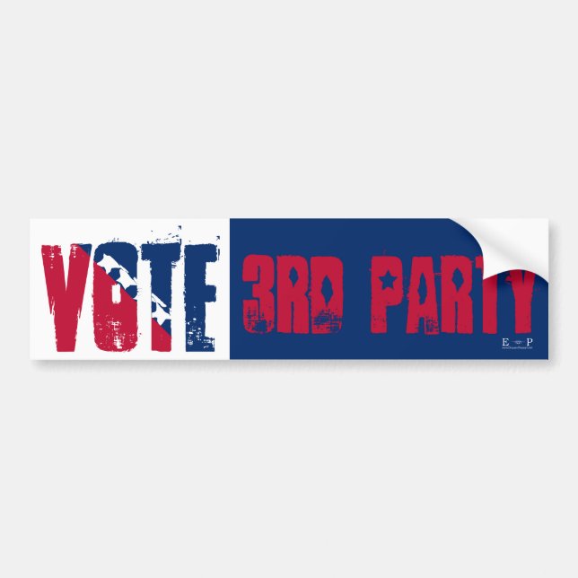 Vote 3rd Party Bumper Sticker (Front)