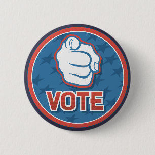 vote 6 cm round badge