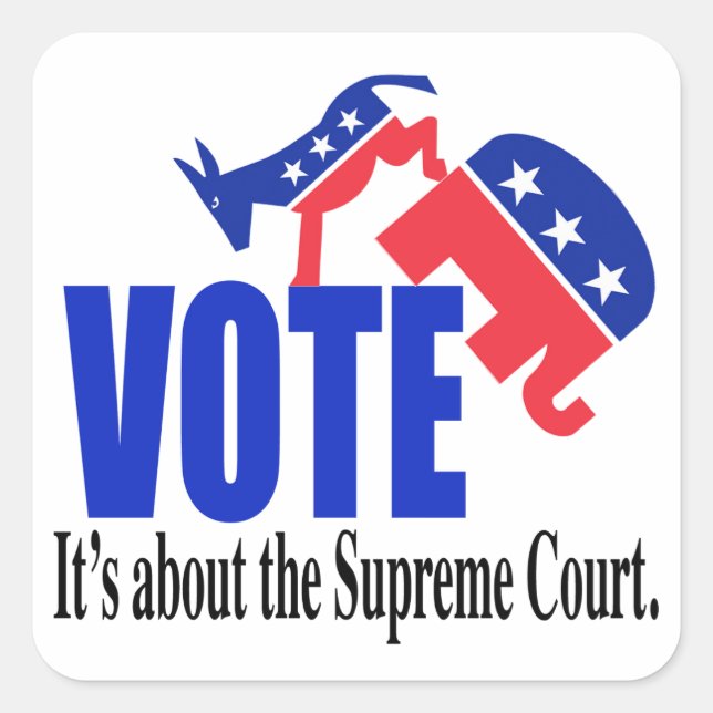 Vote about Supreme Court Square Sticker (Front)