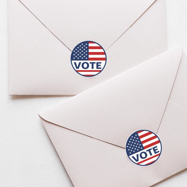 Vote American Flag Election  Classic Round Sticker (Creator Uploaded)