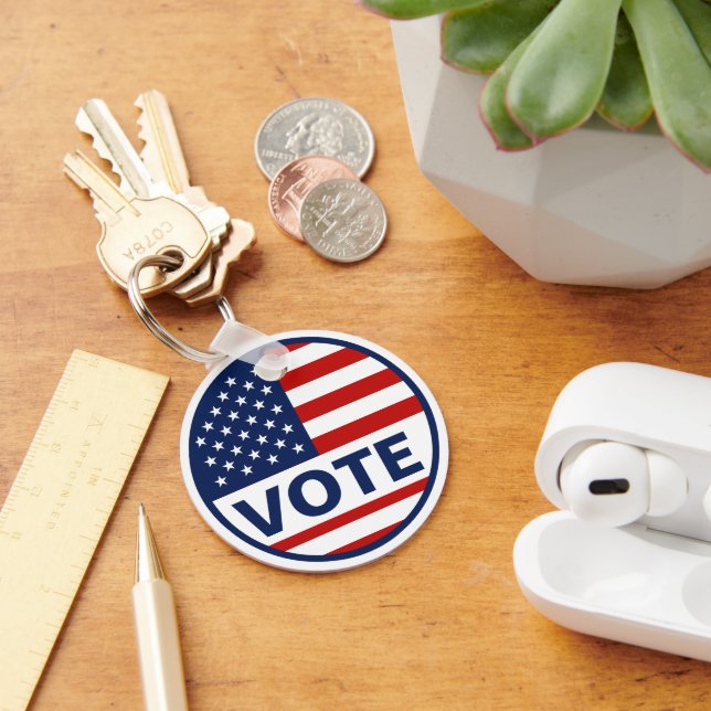 Vote American Flag Presidential Election Key Ring (Desk)