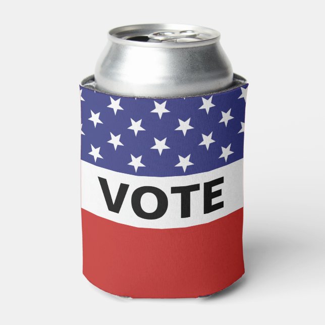 Vote American Red White Blue Can Cooler (Can Front)