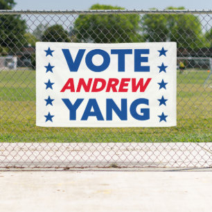 Vote Andrew Yang New York City Mayor Stars White Banner