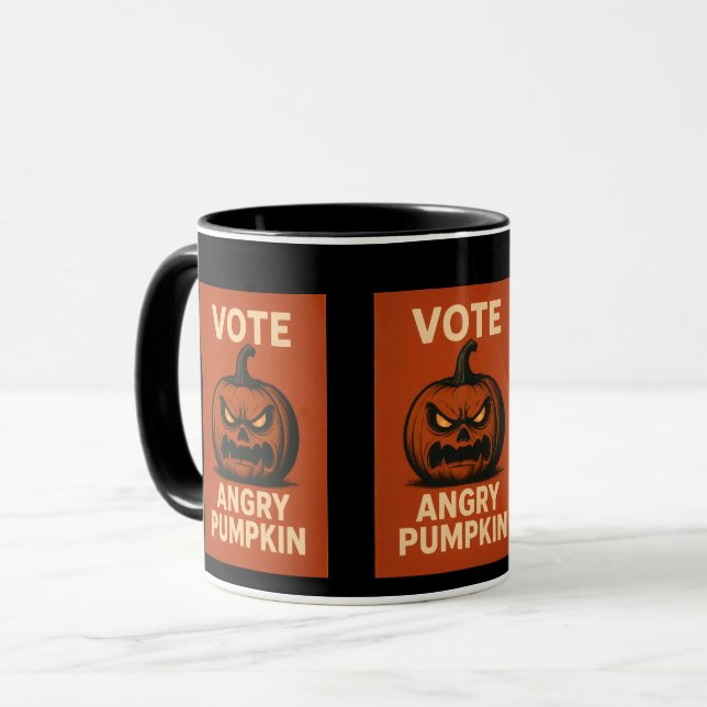 Vote Angry Pumpkin Coffee Mug (Front Left)