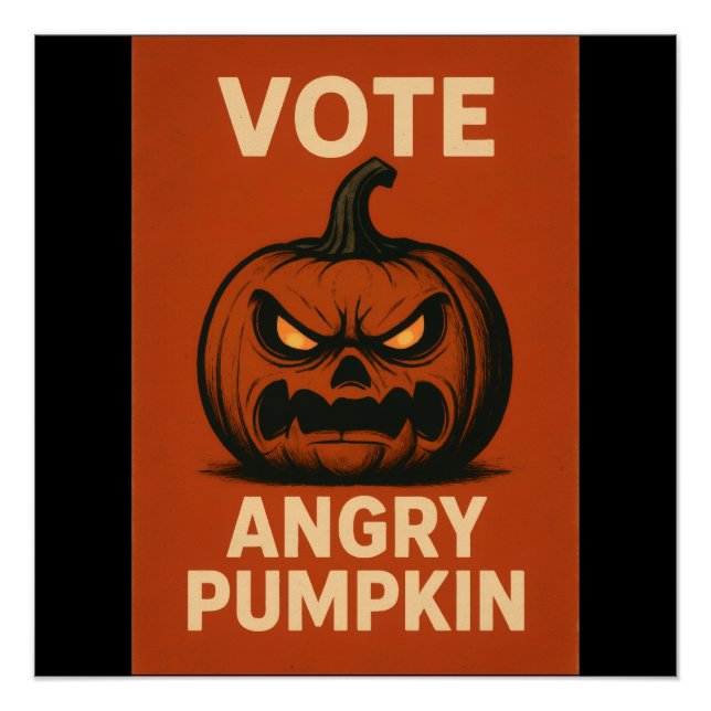 Vote Angry Pumpkin Glossy Poster (Front)