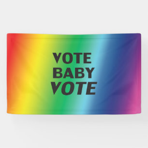 Vote Baby Vote, Black Letters, pride lgbtq lgbt Banner