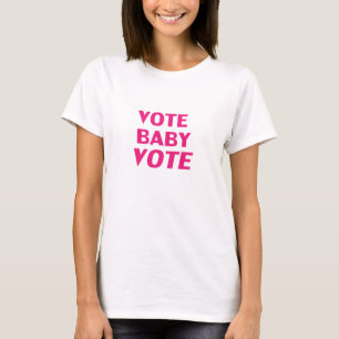 Vote baby vote hot pink magenta modern typography T-Shirt