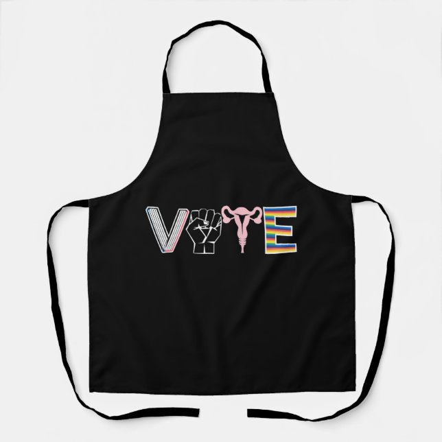 Vote Banned Books Reproductive Rights BLM LGBTQ Apron (Front)