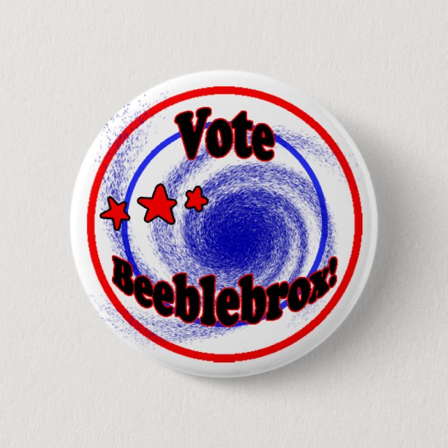 Vote Beeblebrox button (Front)