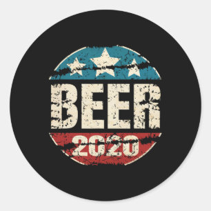 Vote Beer Funny Alcohol Anti Trump Biden Voted For Classic Round Sticker