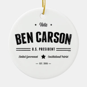 Vote Ben Carson 2016 Ceramic Tree Decoration