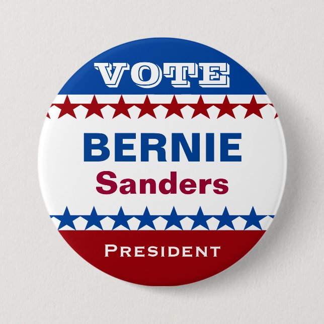Vote Bernie Sanders President 7.5 Cm Round Badge (Front)