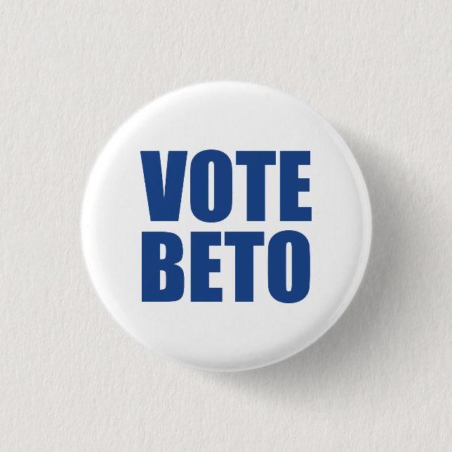 Vote Beto O’Rourke blue white modern democrat 3 Cm Round Badge (Front)