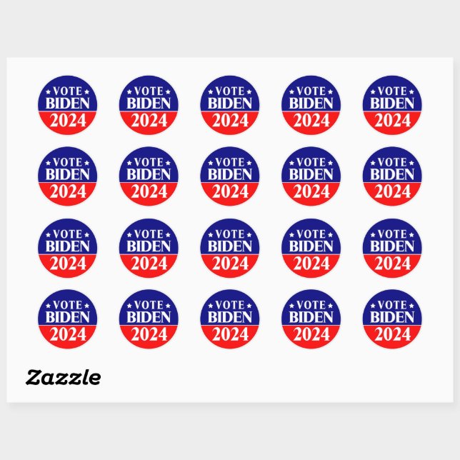 Vote Biden 2024 Democratic Party Classic Round Sticker (Sheet)