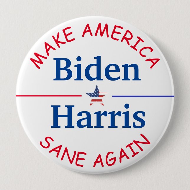 Vote Biden and Harris American Flag 2020 Election 10 Cm Round Badge (Front)