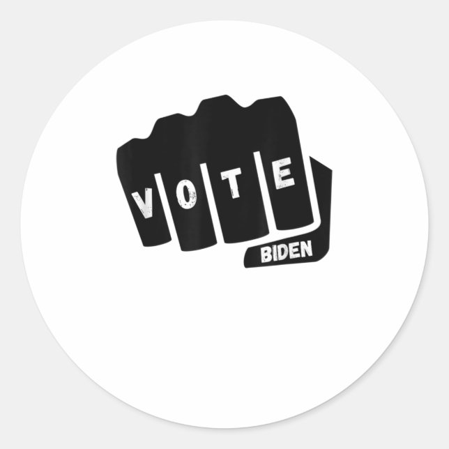 Vote Biden Fist AntiTrump Tee Classic Round Sticker (Front)