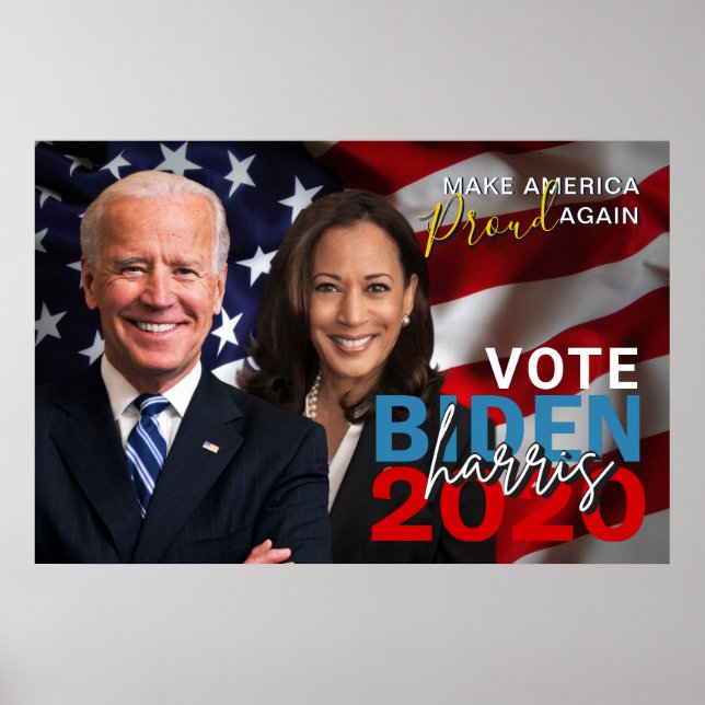 Vote Biden Harris 2020 Election Patriotic Photo Poster (Front)