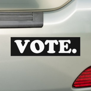 Vote black and white modern car bumper sticker