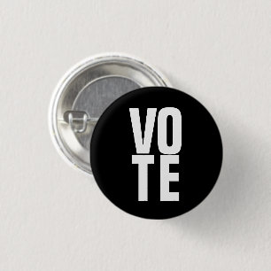Vote Black and White Simple Text Template 3 Cm Round Badge