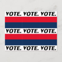 "Vote" black letters, red white blue