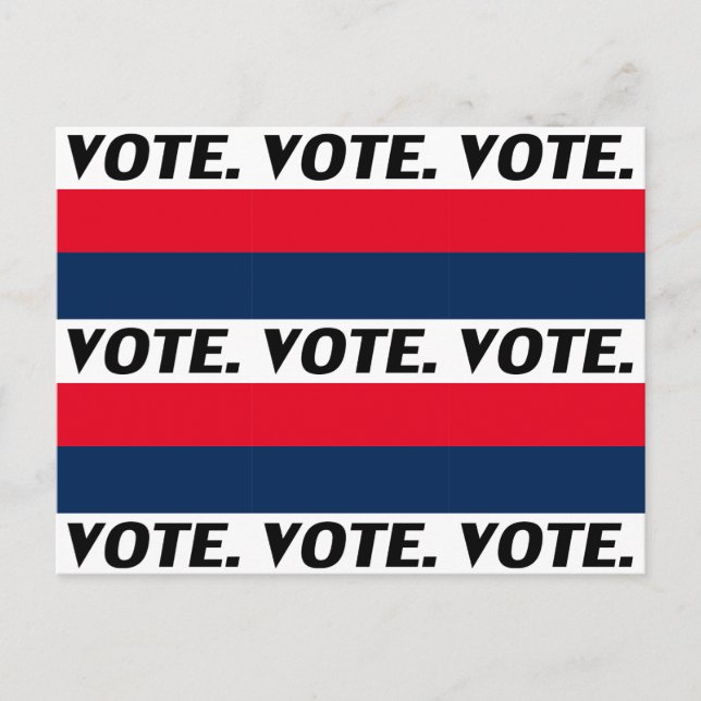 "Vote" black letters, red white blue Postcard (Front)