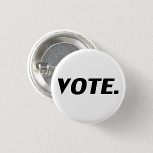"Vote" black letters, white background 3 Cm Round Badge