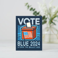 Vote Blue 2024 Ballot Box US Presidential Election