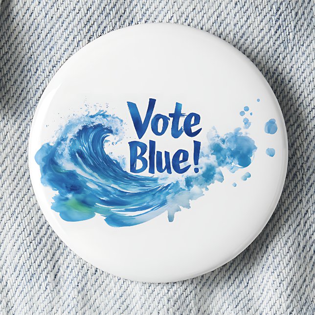 Vote Blue 6 Cm Round Badge (Creator Uploaded)