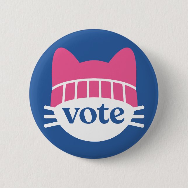 Vote Blue 6 Cm Round Badge (Front)