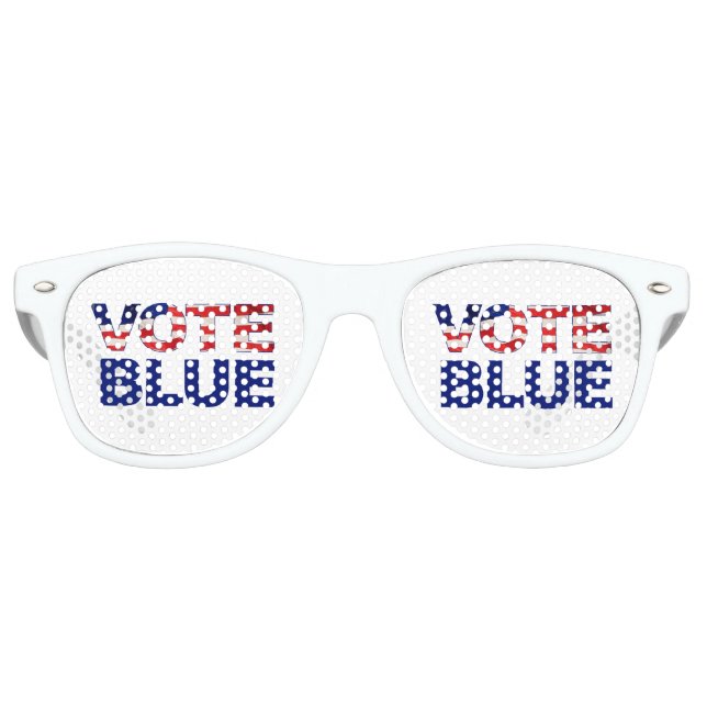 VOTE Blue American Flag Democrat Retro Sunglasses (Front)