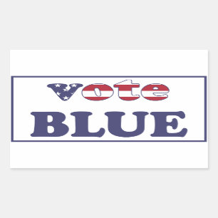 Vote Blue - American Flag Typography Rectangular Sticker