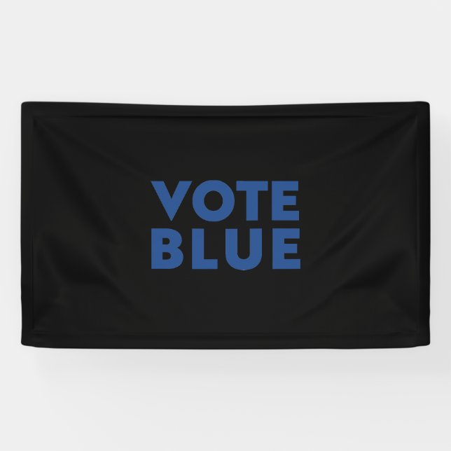 Vote Blue, Biden blue letters, black background Banner (Horizontal)
