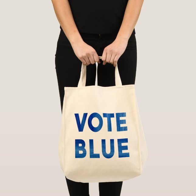Vote Blue bold watercolor political 2-sided Tote Bag (Front (Product))