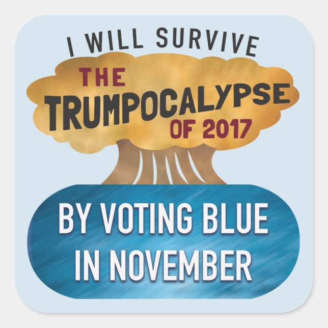 VOTE BLUE button Square Sticker (Front)