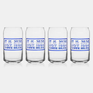 Vote Blue Can Glass